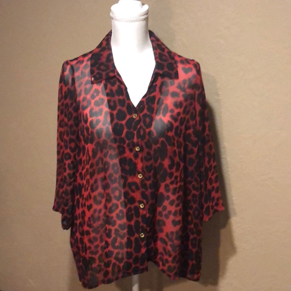 Red leopard print